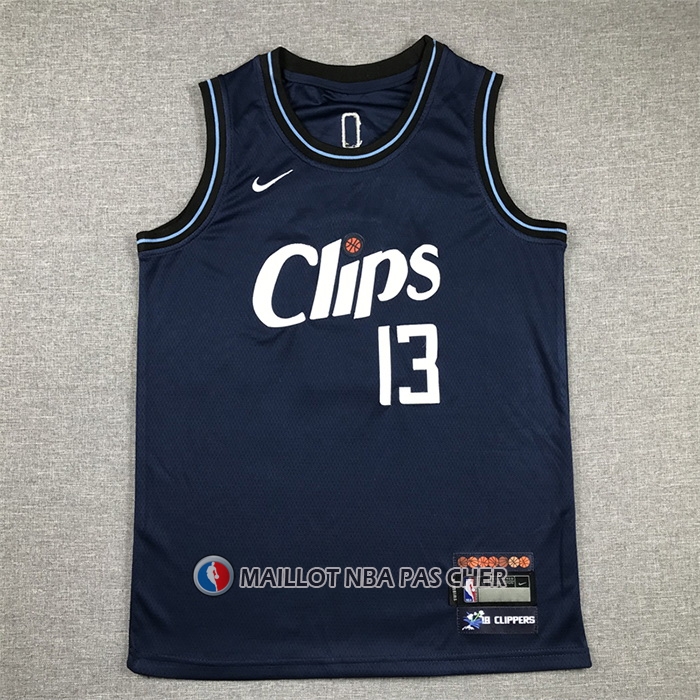 Maillot Enfant Los Angeles Clippers Paul George NO 13 Ville 2023-24 Bleu